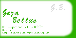 geza bellus business card